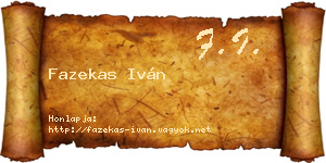 Fazekas Iván névjegykártya