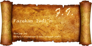 Fazekas Iván névjegykártya