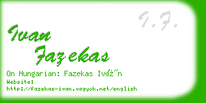 ivan fazekas business card